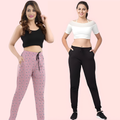 Lober Women’s Winter Cotton Jogger Pants – Pack of 2